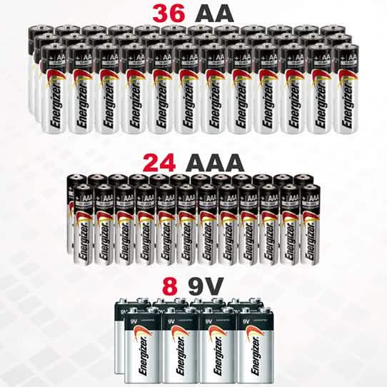 68-Pack: Bundle Of Energizer Batteries AA, AAA and 9V DailySale