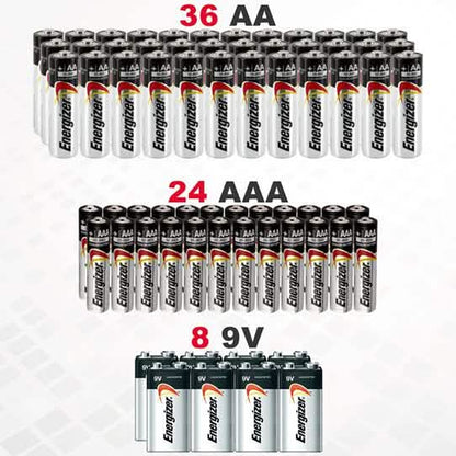 68-Pack: Bundle Of Energizer Batteries AA, AAA and 9V DailySale