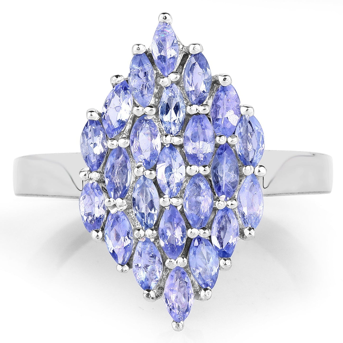 1.84 Carat Genuine Tanzanite .925 Sterling Silver Ring Bids.com