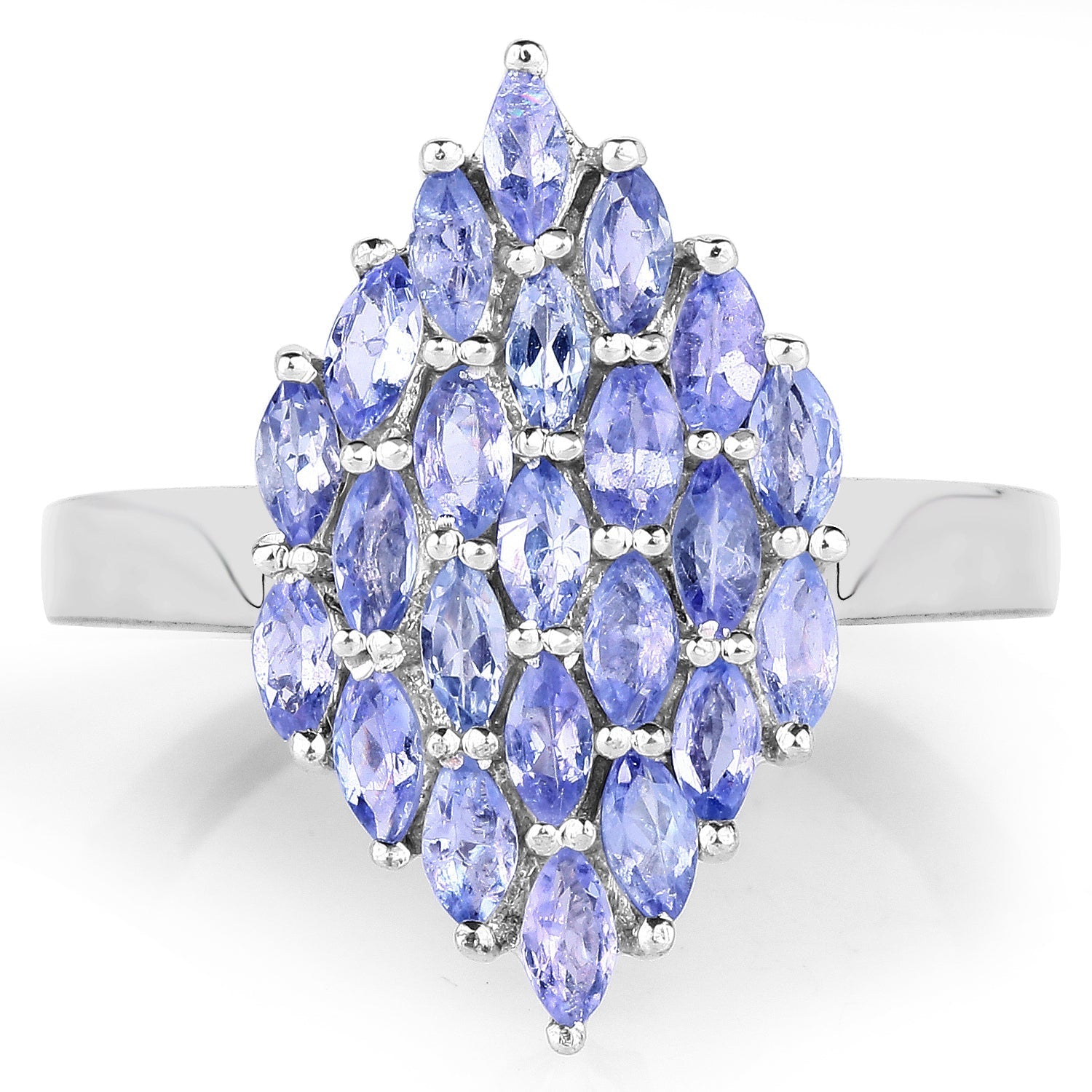 1.84 Carat Genuine Tanzanite .925 Sterling Silver Ring Bids.com
