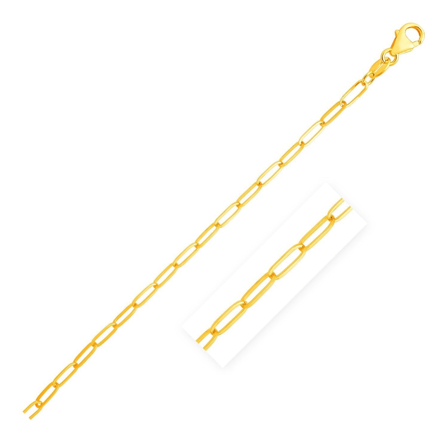 14K Yellow Gold Paperclip Chain (3.5mm) Bids.com