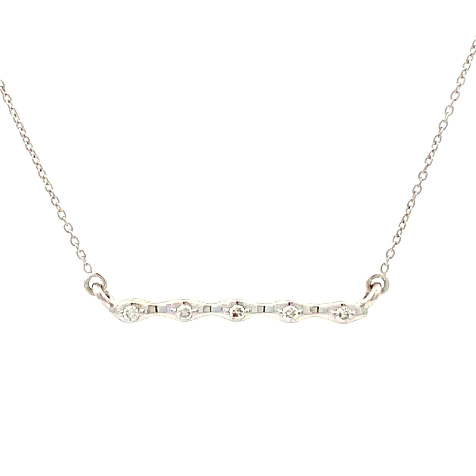 Genuine .05ct Diamond Fashion Pendants 14KT White Gold Bids.com