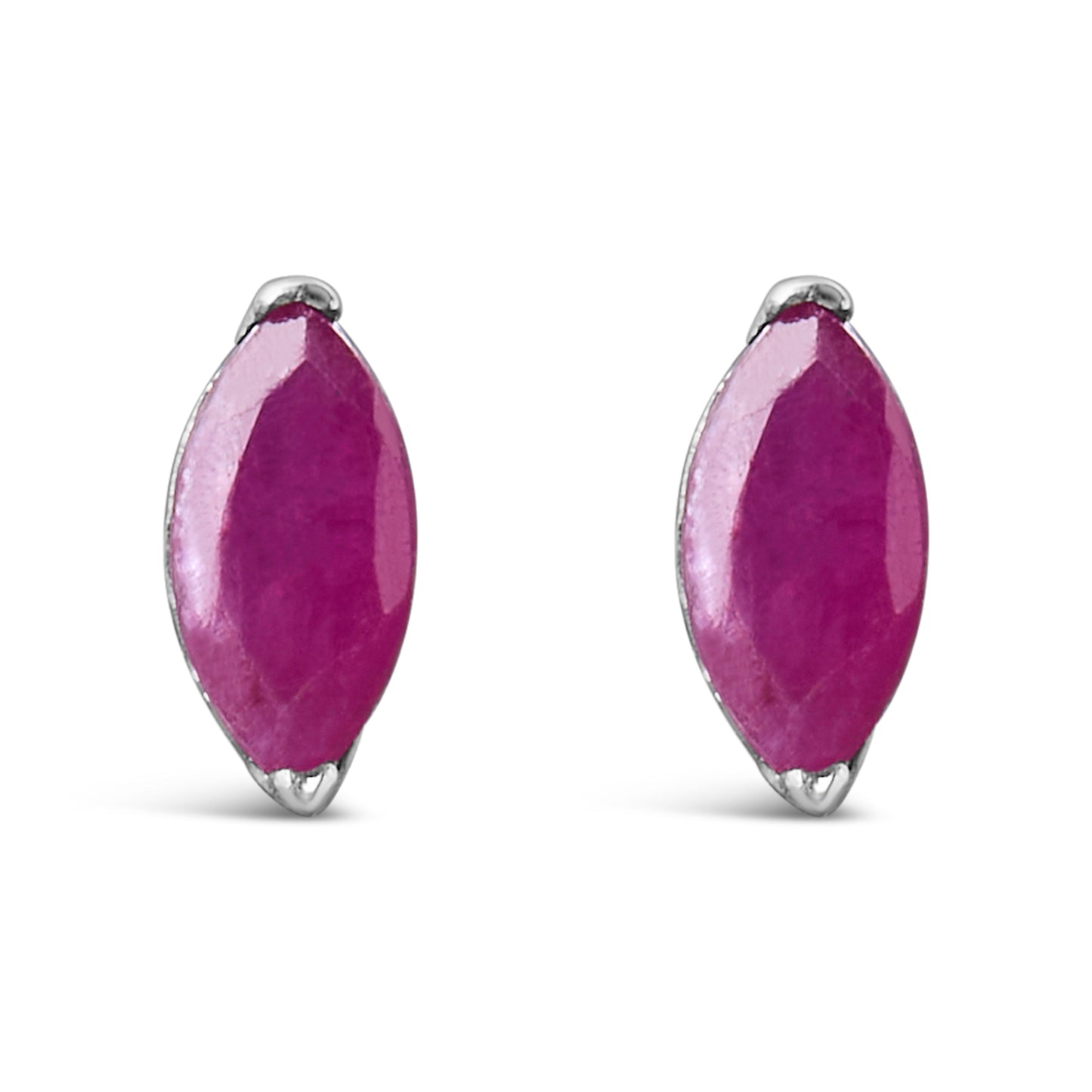 .925 Sterling Silver 1/2 Cttw Created Pink Ruby Gemstone Solitaire Stud Earrings Bids.com