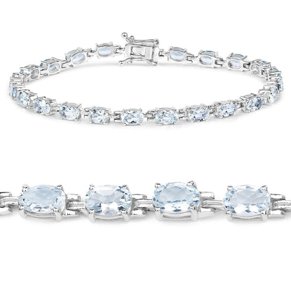 8.80 Carat Genuine Aquamarine .925 Sterling Silver Bracelet Bids.com