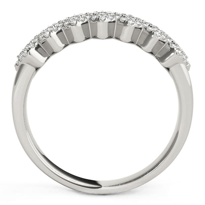 Diamond Studded Wide Multi-Diagonal Pattern Ring in 14k White Gold (5/8 cttw) Bids.com