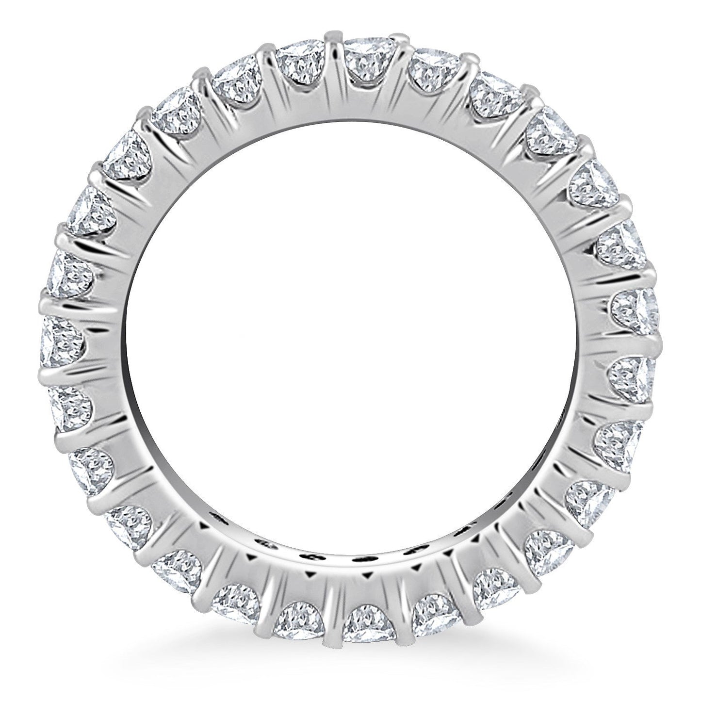 14k White Gold Common Prong Round Diamond Eternity Ring Bids.com