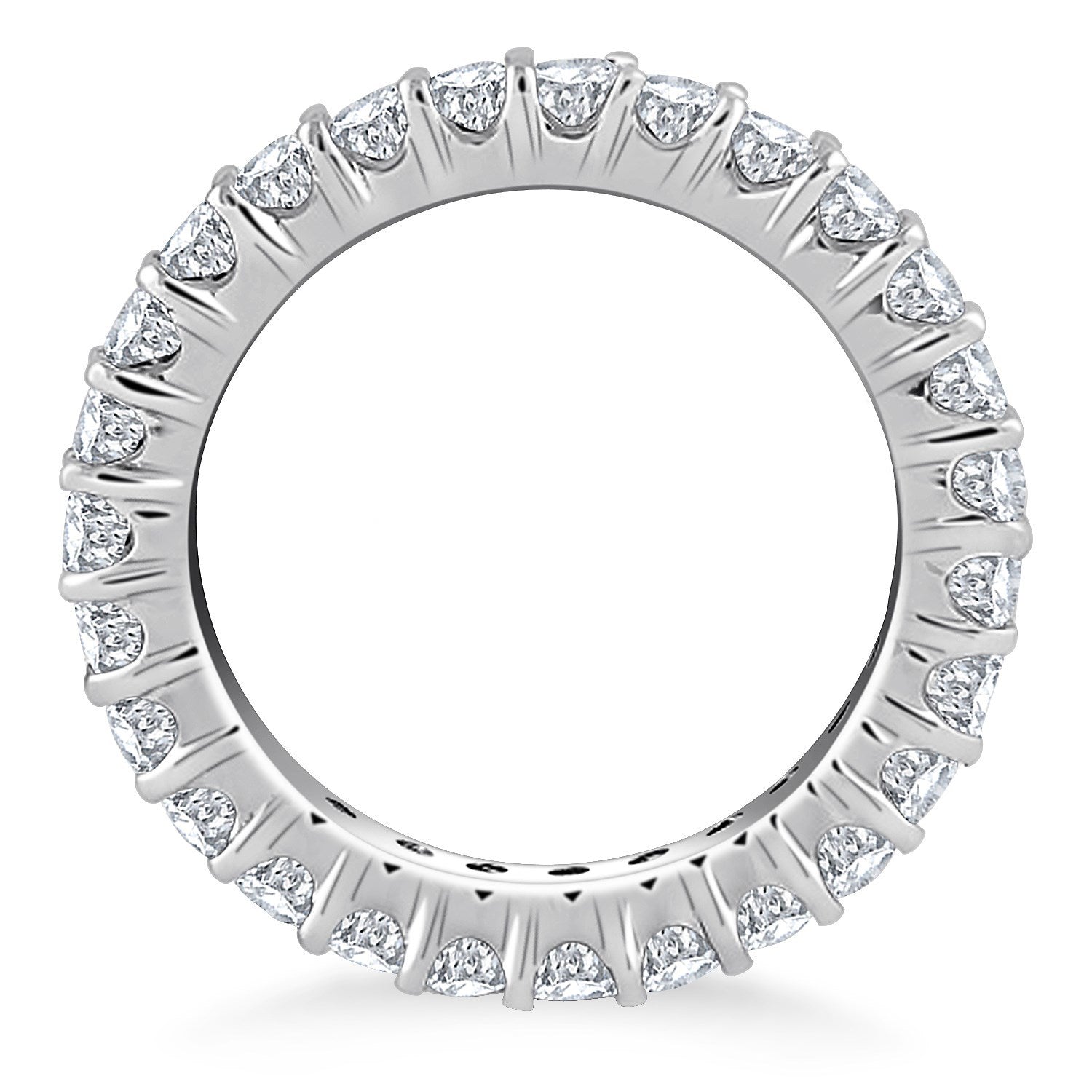 14k White Gold Common Prong Round Diamond Eternity Ring Bids.com