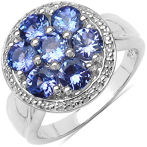 1.61 Carat Genuine Tanzanite .925 Sterling Silver Ring Bids.com