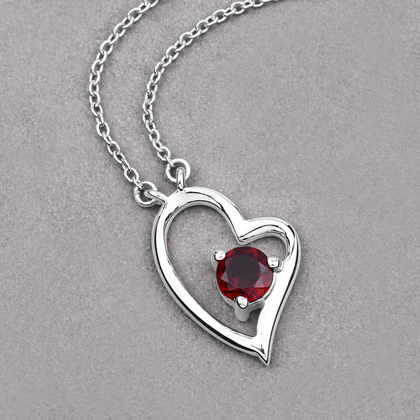 0.60 Carat Genuine Garnet .925 Sterling Silver Necklace Bids.com