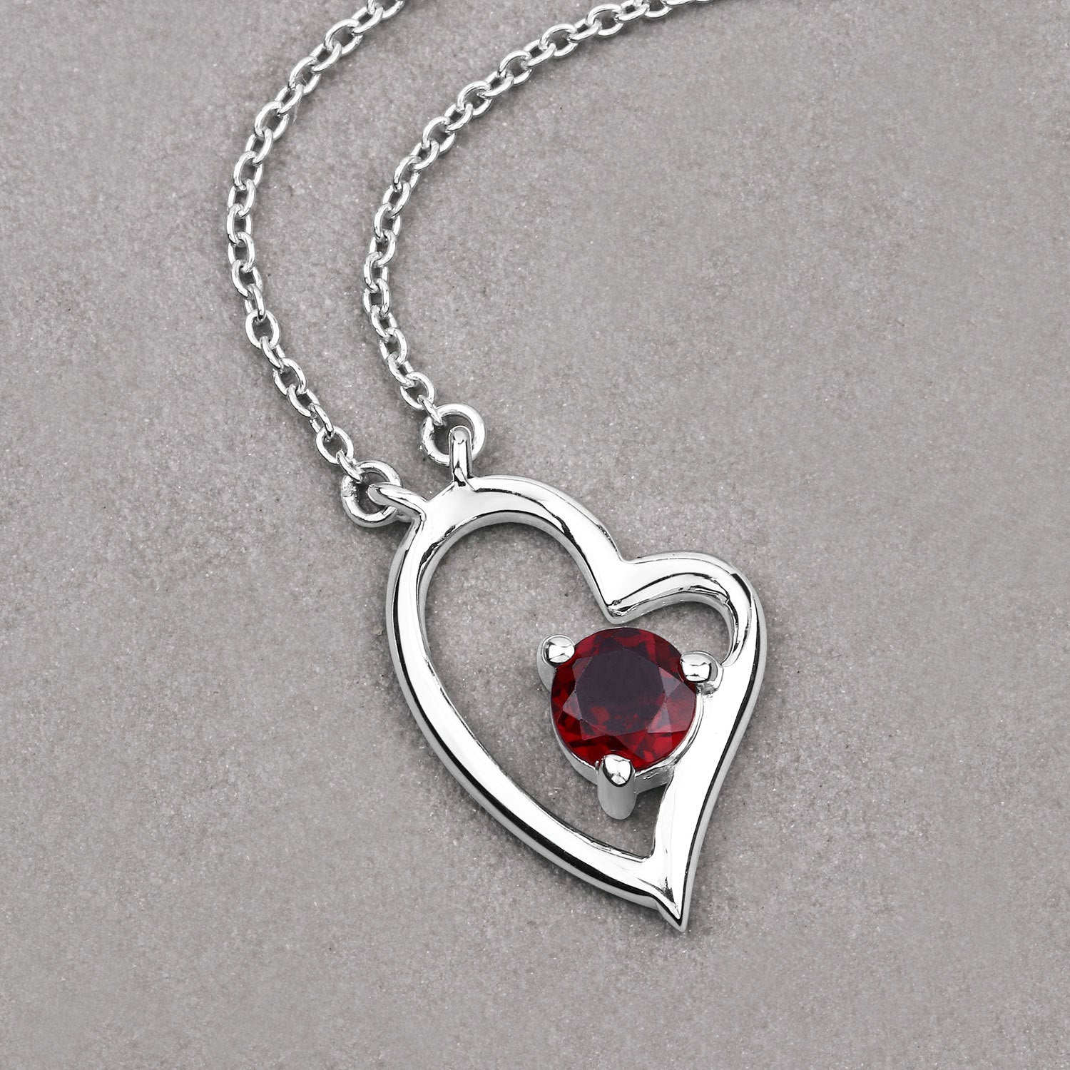 0.60 Carat Genuine Garnet .925 Sterling Silver Necklace Bids.com
