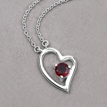 0.60 Carat Genuine Garnet .925 Sterling Silver Necklace Bids.com