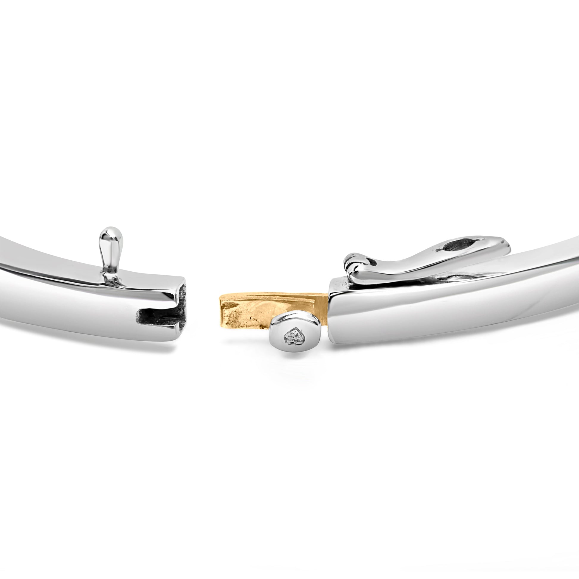 14K Two-Toned Gold Princess Cut Diamond Fashion Bangle (1 cttw, H-I Color, SI1-SI2 Clarity) Bids.com