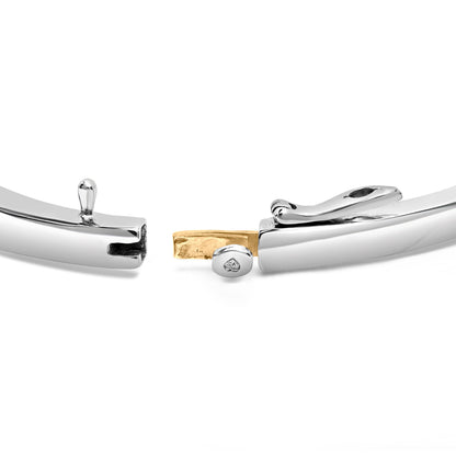 14K Two-Toned Gold Princess Cut Diamond Fashion Bangle (1 cttw, H-I Color, SI1-SI2 Clarity) Bids.com