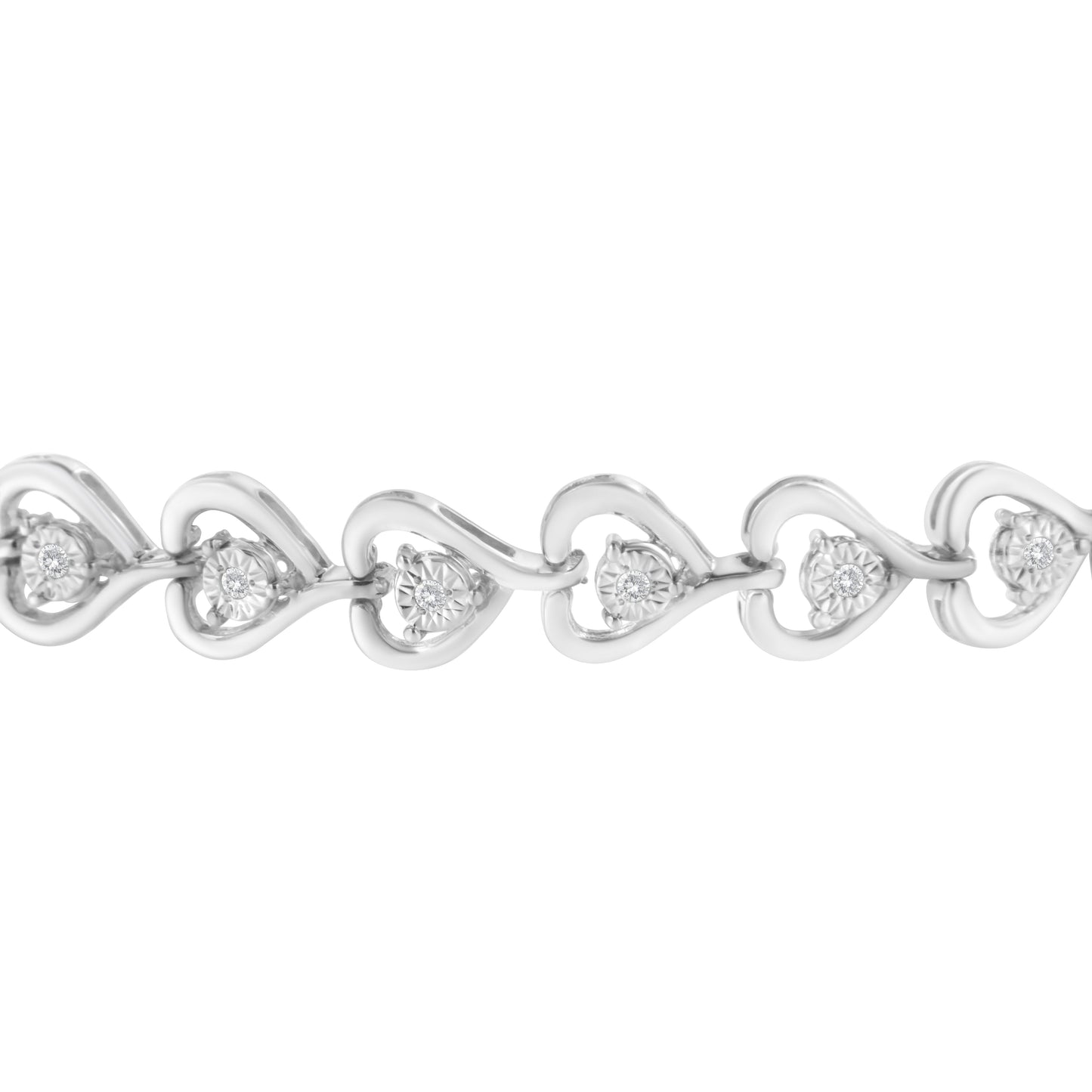 Sterling Silver Diamond Woven Heart Bolo Bracelet (0.1 cttw, H-I Color, I2-I3 Clarity) Bids.com