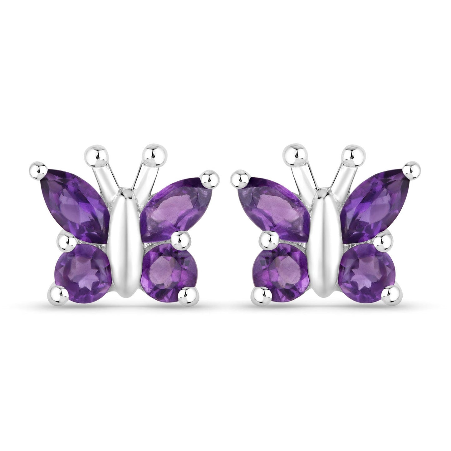 1.00 Carat Genuine Amethyst .925 Sterling Silver Earrings Bids.com