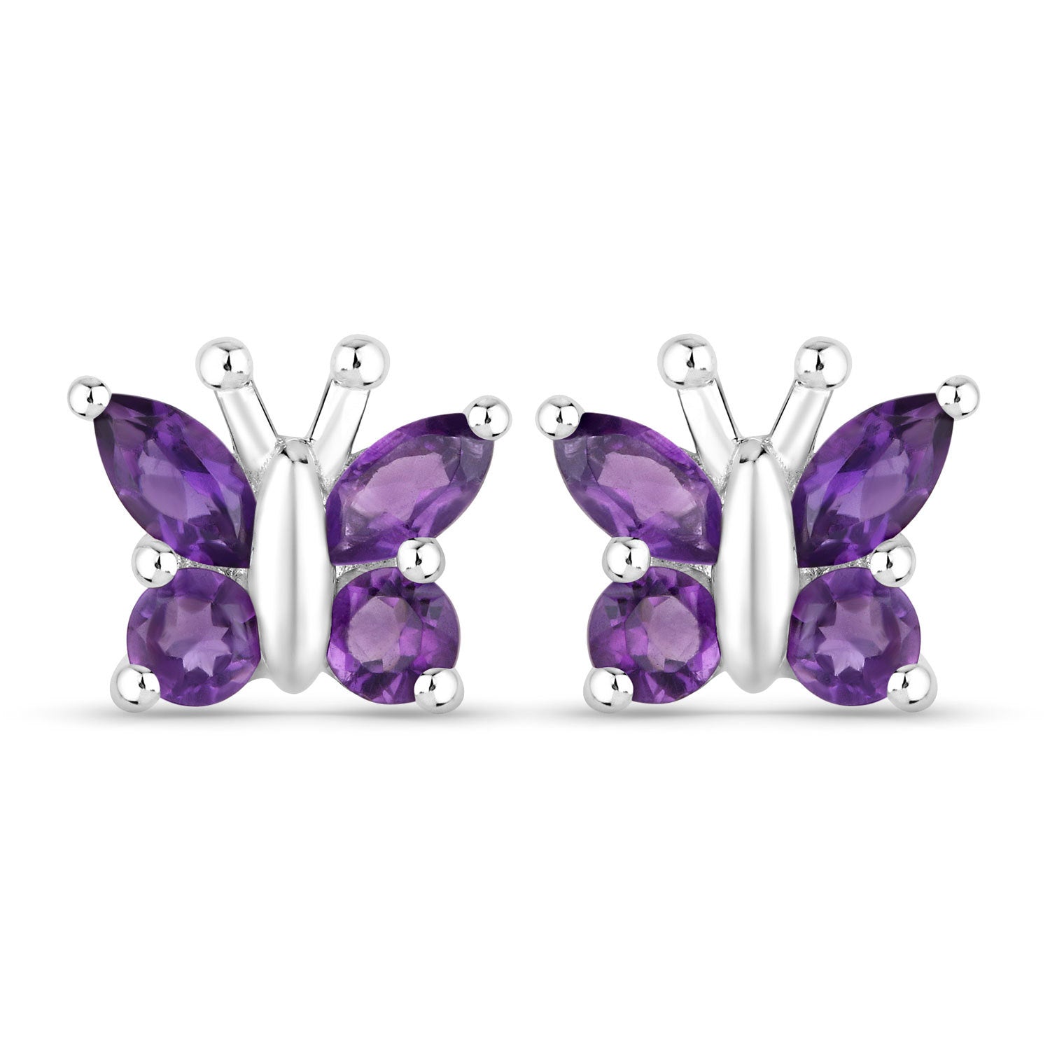 1.00 Carat Genuine Amethyst .925 Sterling Silver Earrings Bids.com