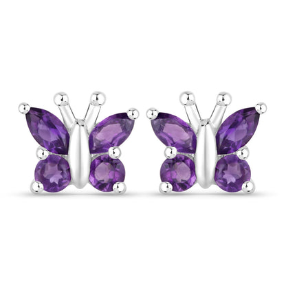 1.00 Carat Genuine Amethyst .925 Sterling Silver Earrings Bids.com