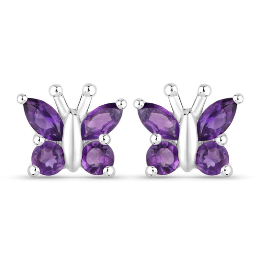 1.00 Carat Genuine Amethyst .925 Sterling Silver Earrings Bids.com