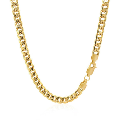 4.5mm 14k Yellow Gold Miami Cuban Semi Solid Chain Bids.com