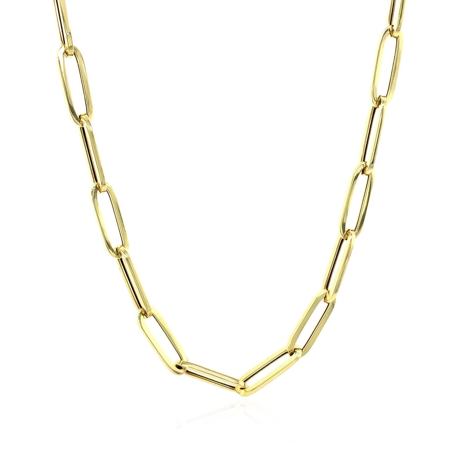14K Yellow Gold Bold Paperclip Chain (4.2 mm) Bids.com