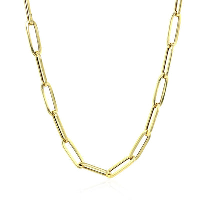 14K Yellow Gold Bold Paperclip Chain (4.2 mm) Bids.com