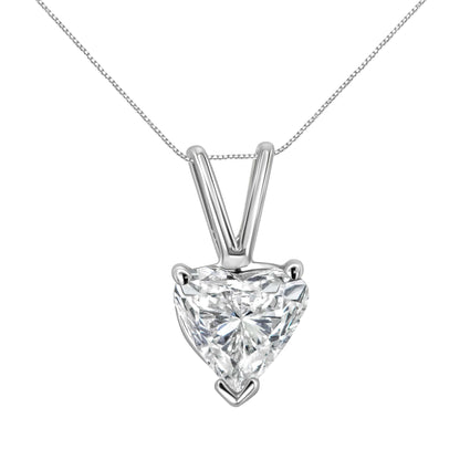 14K White Gold 3/8 Cttw Heart-Shaped Diamond Classic Solitaire 18" Pendant Necklace (H-I Color, VS2-SI1 Clarity) Bids.com