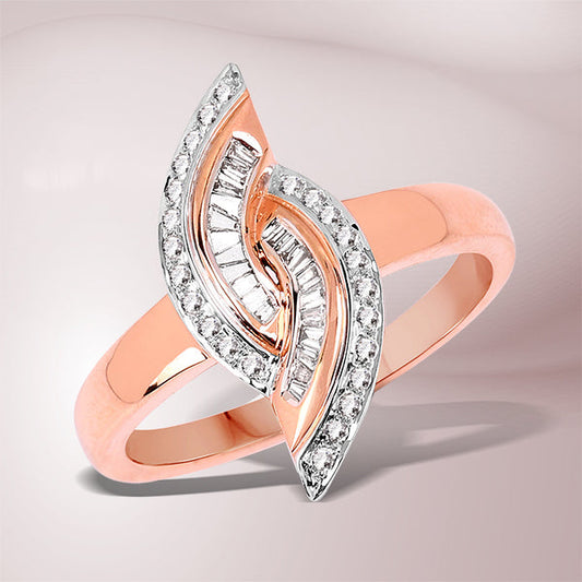 0.29 Carat Genuine White Diamond 14K Rose Gold Ring (E-F Color, SI1-SI2 Clarity) Bids.com