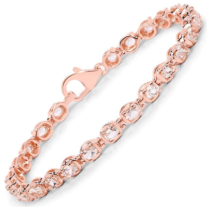 3.75 Carat Genuine Morganite .925 Sterling Silver Bracelet Bids.com