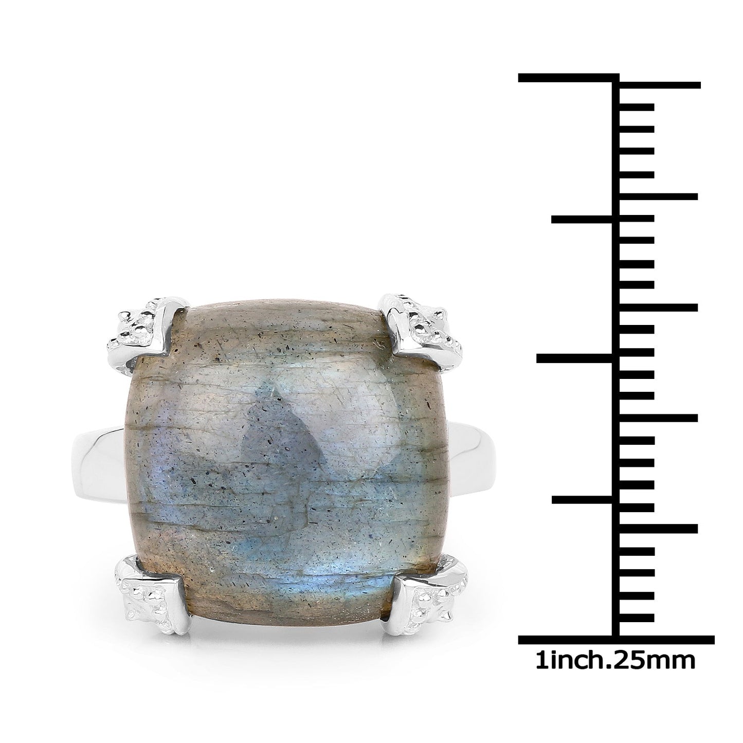 16.95 Carat Genuine Labradorite .925 Sterling Silver Ring Bids.com