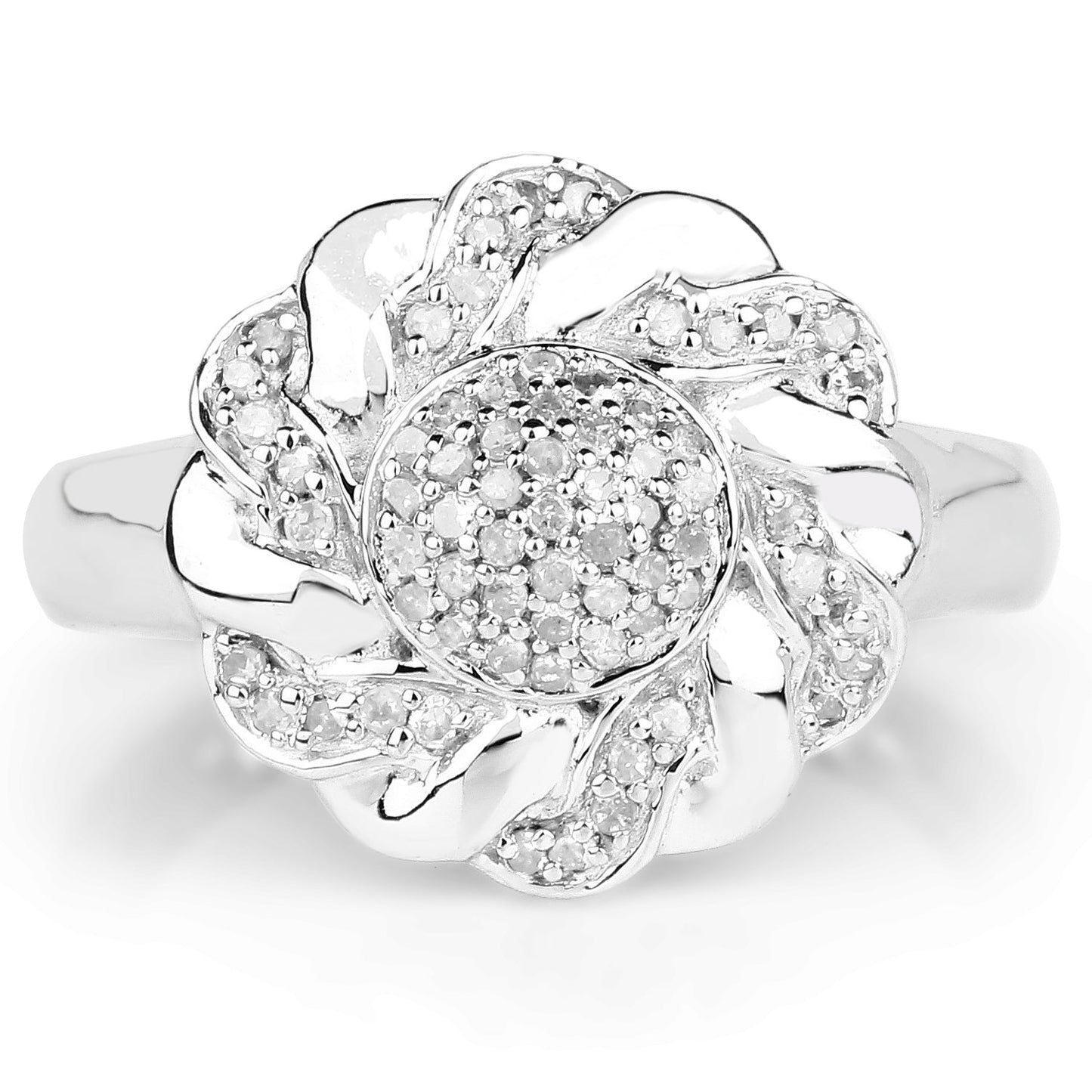 14K Yellow Gold Plated 0.28 Carat Genuine White Diamond .925 Sterling Silver Ring Bids.com