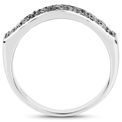 0.35 Carat Genuine Black Diamond .925 Sterling Silver Ring Bids.com