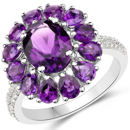 11.60 Carat Genuine Amethyst and White Topaz .925 Sterling Silver 3 Piece Jewelry Set (Ring, Earrings, and Pendant w/ Chain) Bids.com