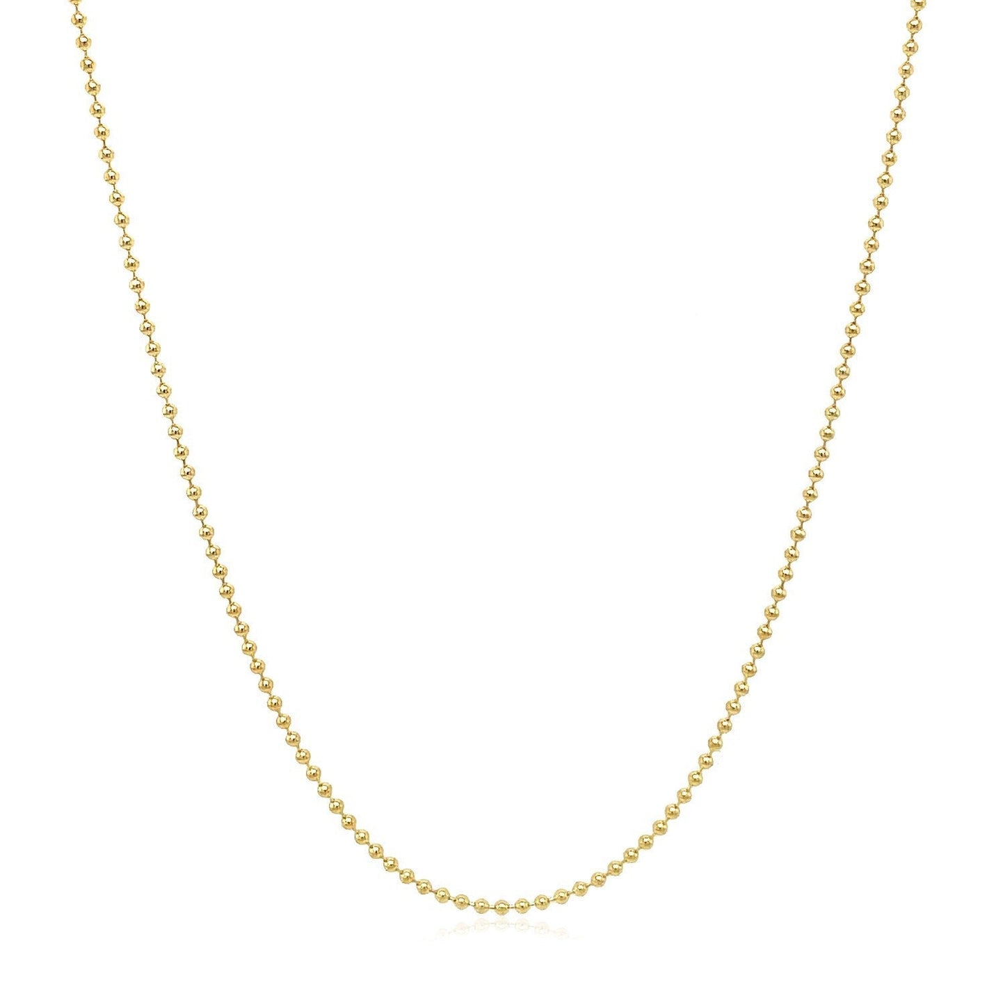 14k Yellow Gold Bead Chain 1.0mm Bids.com