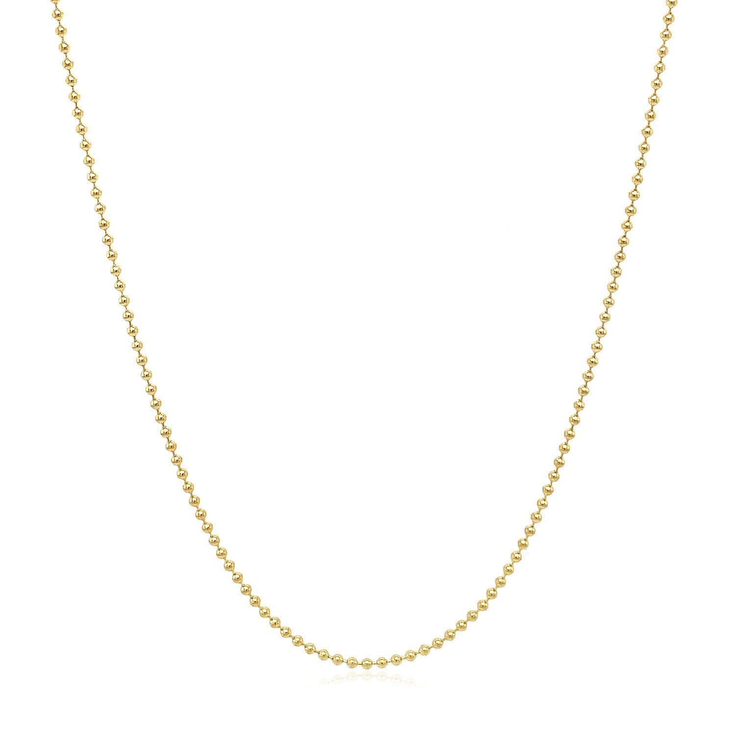 14k Yellow Gold Bead Chain 1.0mm Bids.com