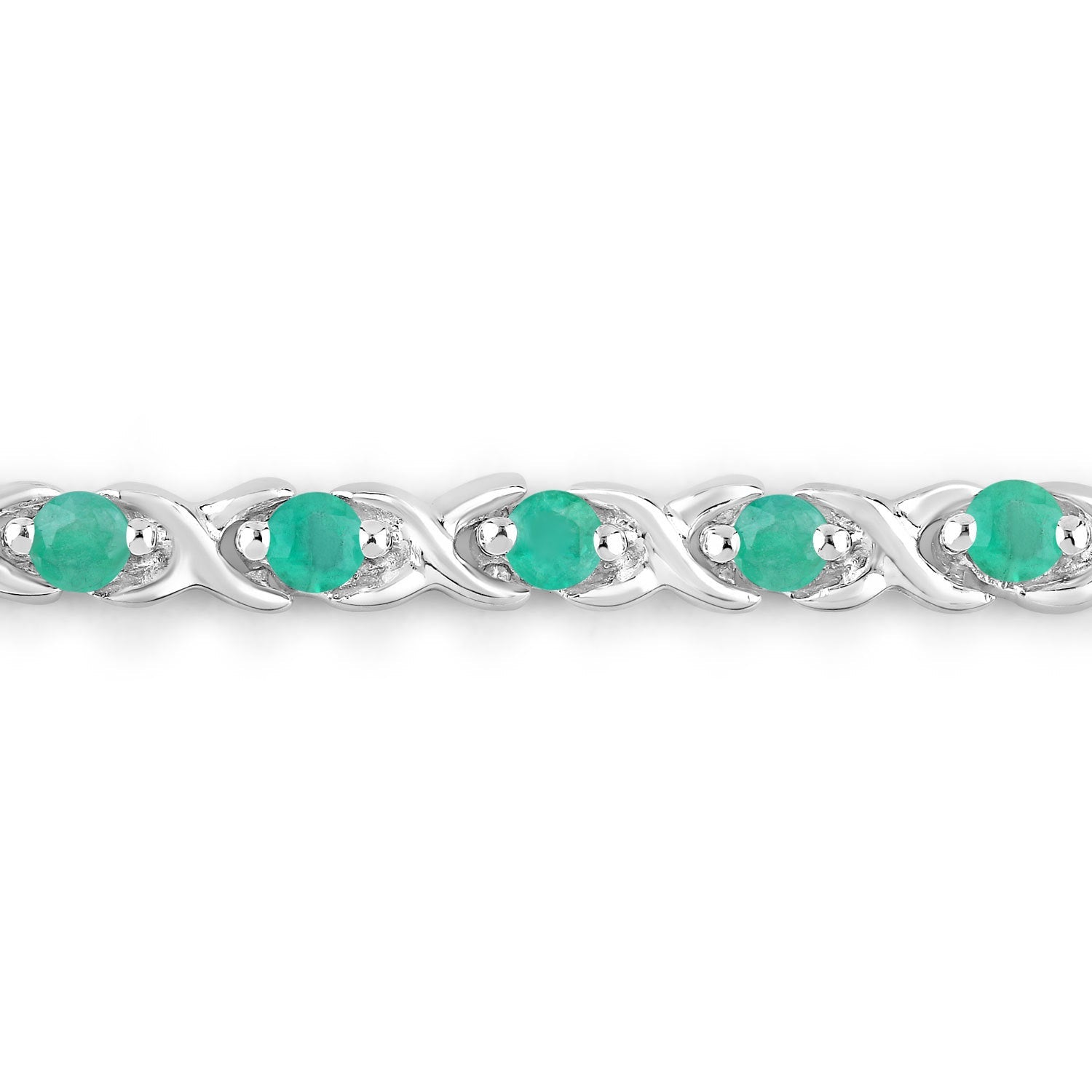 0.72 Carat Genuine Emerald .925 Sterling Silver Bracelet Bids.com