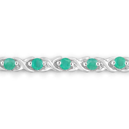 0.72 Carat Genuine Emerald .925 Sterling Silver Bracelet Bids.com