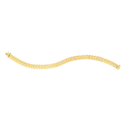 14k Yellow Gold 7 1/2 inch Laurel Leaf Bracelet with Diamond (7.40 mm) Bids.com