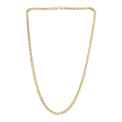 14k Yellow Gold High Polish Mens Fancy Box Necklace (5.0mm) Bids.com