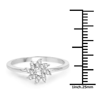 0.18 Carat Genuine White Diamond 14K White Gold Ring (E-F-G Color, SI Clarity) Bids.com