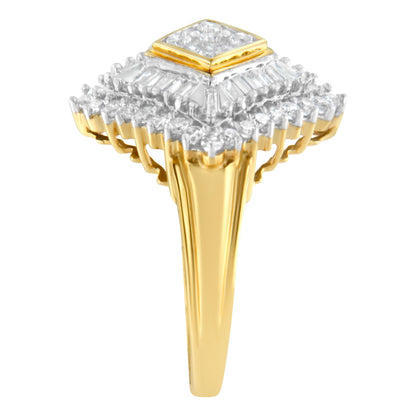 10K Yellow Gold Diamond Ballerina Ring (1 Cttw, I-J Color, I1-I2 Clarity) - Size 7 Bids.com