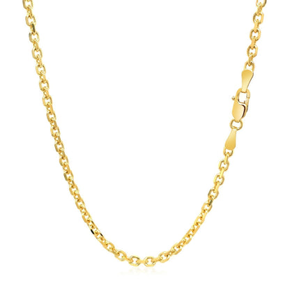 2.6mm 14k Yellow Gold Diamond Cut Cable Link Chain Bids.com