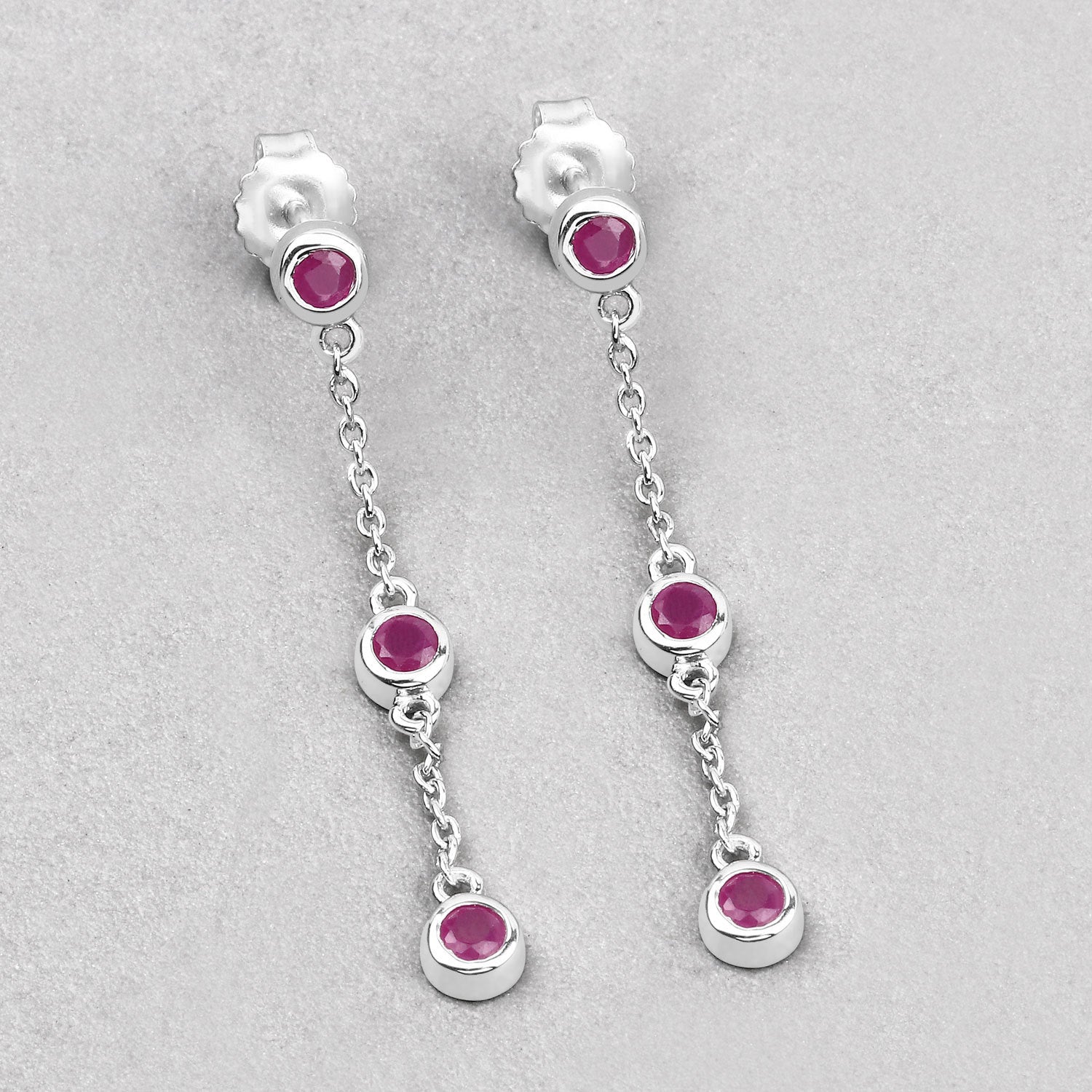 0.78 Carat Genuine Ruby .925 Sterling Silver Earrings Bids.com