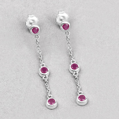 0.78 Carat Genuine Ruby .925 Sterling Silver Earrings Bids.com