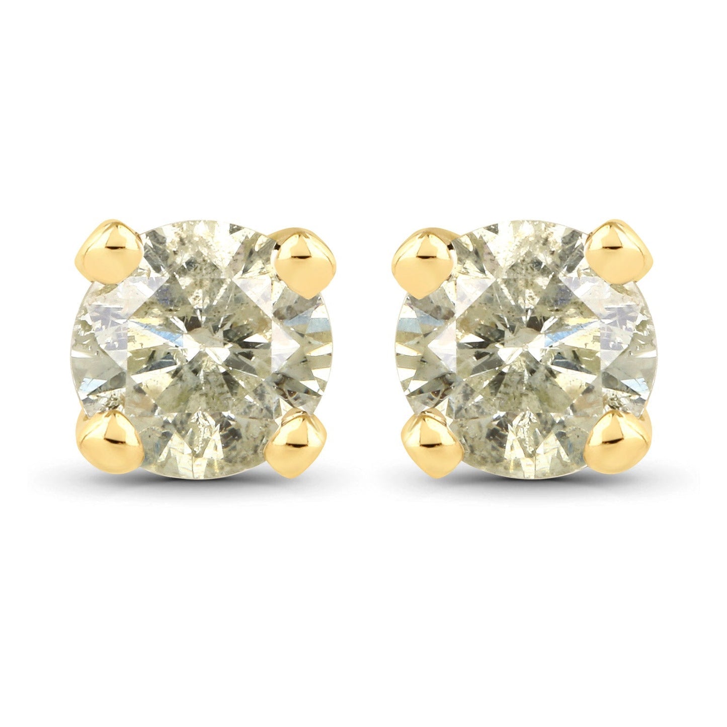 0.92 Carat Genuine LB Diamond 14K Yellow Gold Earrings Bids.com