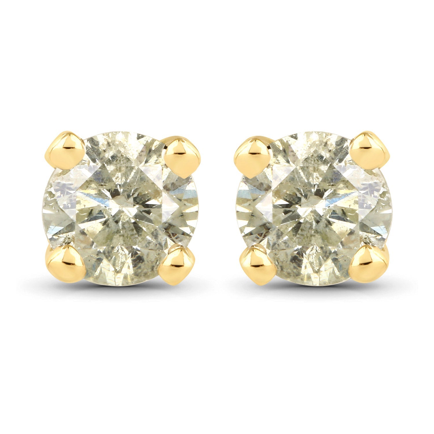 0.92 Carat Genuine LB Diamond 14K Yellow Gold Earrings Bids.com
