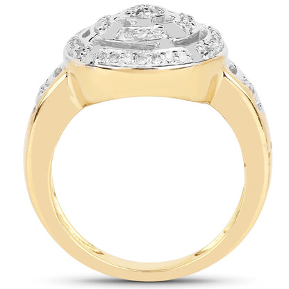 14K Yellow Gold Plated 0.21 Carat Genuine White Diamond .925 Sterling Silver Ring Bids.com