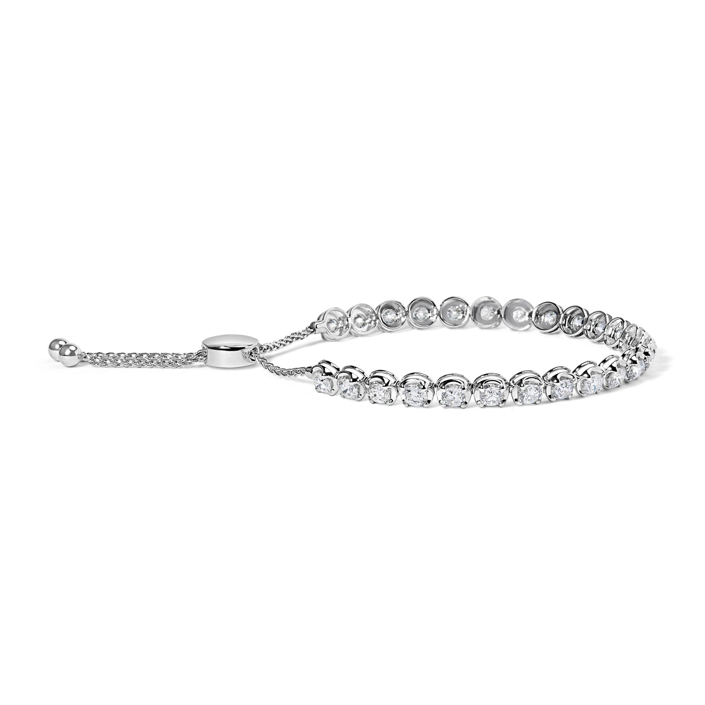14K White Gold 6.00 Cttw Diamond 4â€-10â€ Adjustable Bolo Tennis Bracelet (I-J Color, I1-I2 Clarity) Bids.com