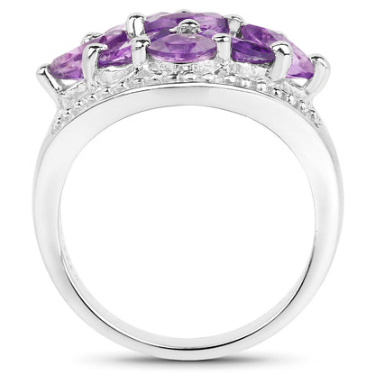 1.91 Carat Genuine  Amethyst .925 Sterling Silver Ring Bids.com