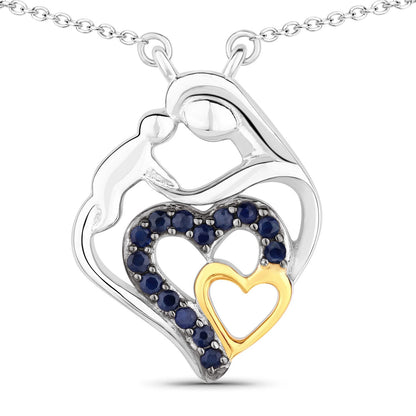 0.28 Carat Genuine Blue Sapphire .925 Sterling Silver Pendant Bids.com