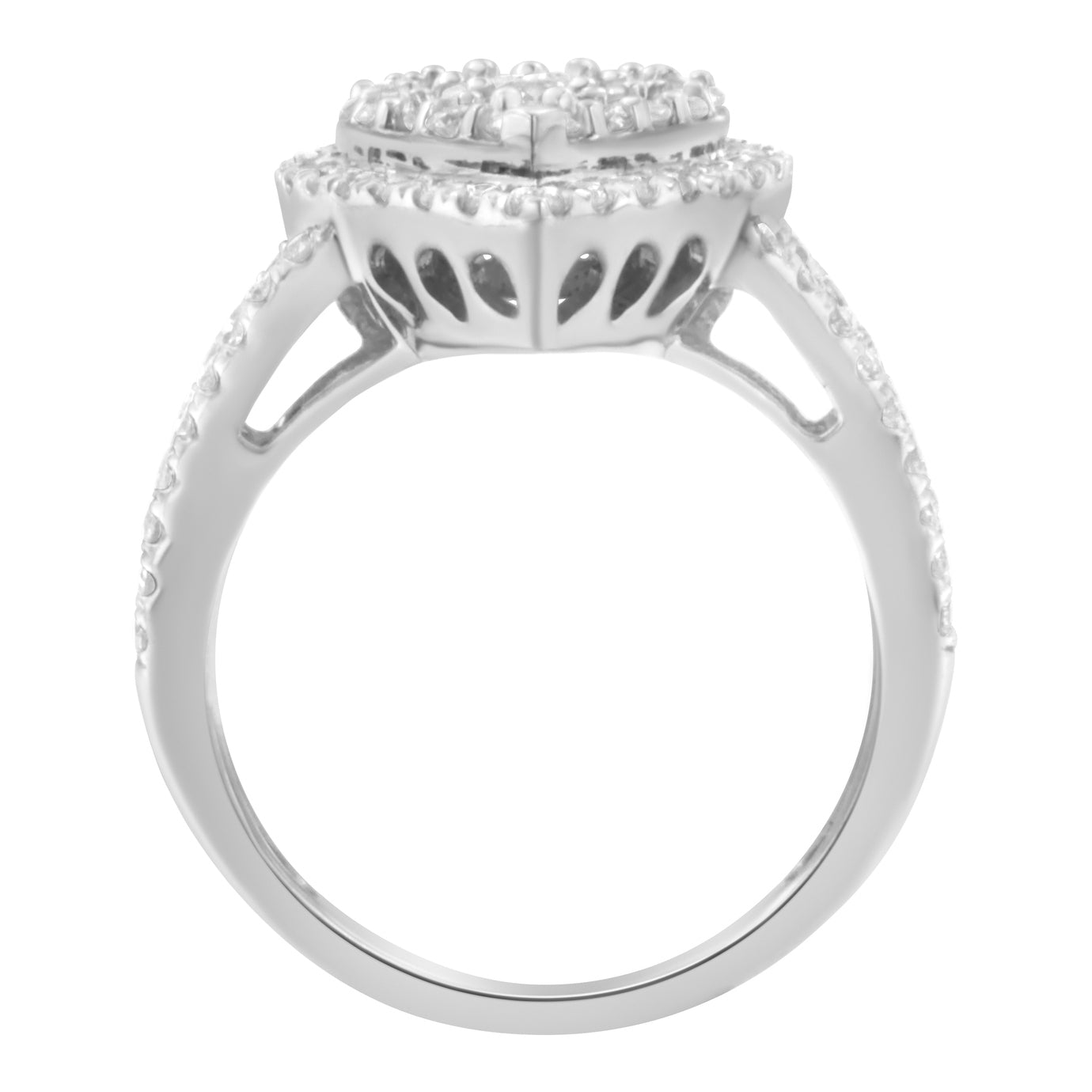 .925 Sterling Silver Diamond Cluster Ring (1 1/2 Cttw, H-I Color, I1-I2 Clarity) - Size 6 Bids.com